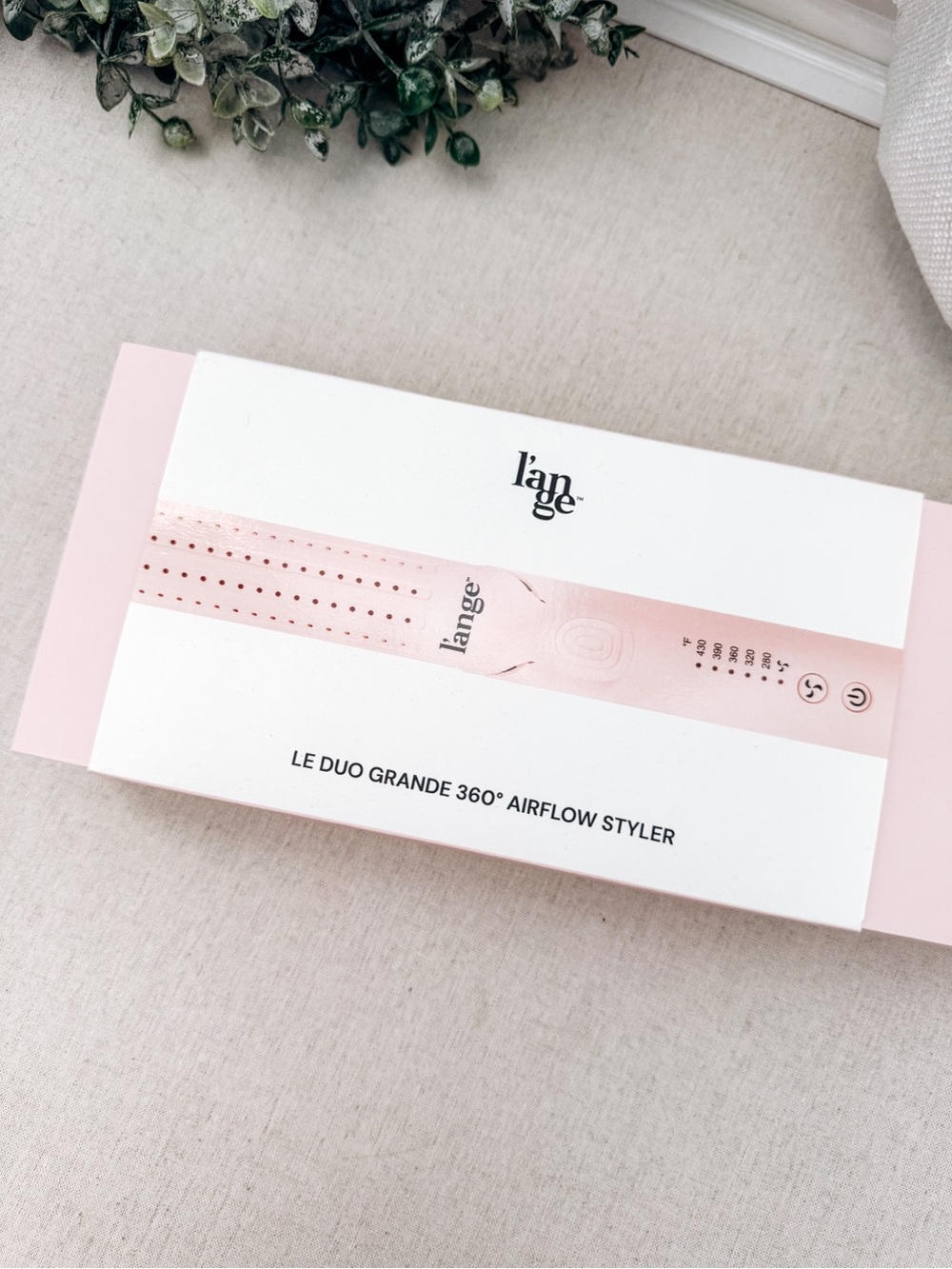 L’ange Le Duo Grande 360° Airflow Styler Blush Pink Flat Iron Curling Iron NIB
